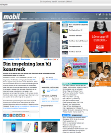 Publicity Mobil.se, about VMA art work - 2013-06 